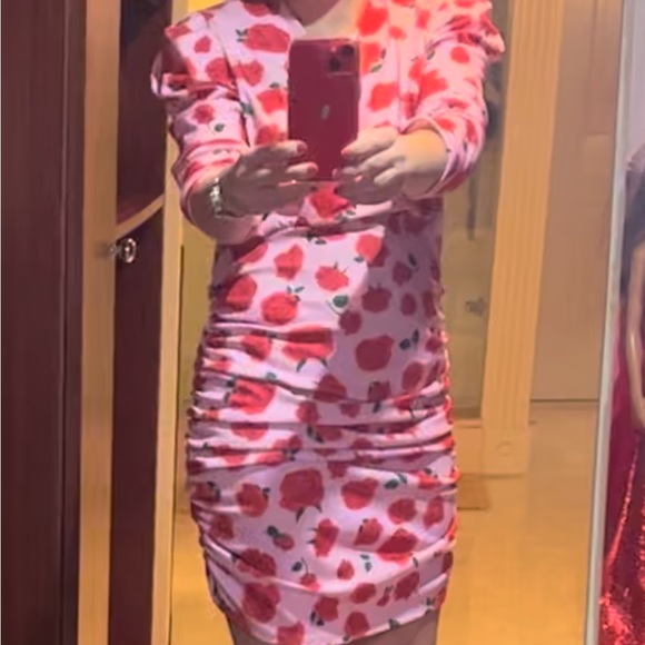 Floral Print Rouched Dress - Picture 4 of 4